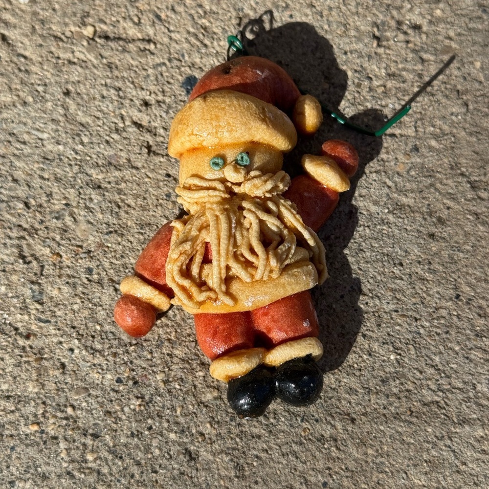 Handcrafted Vintage Saltdough Santa Claus Ornament